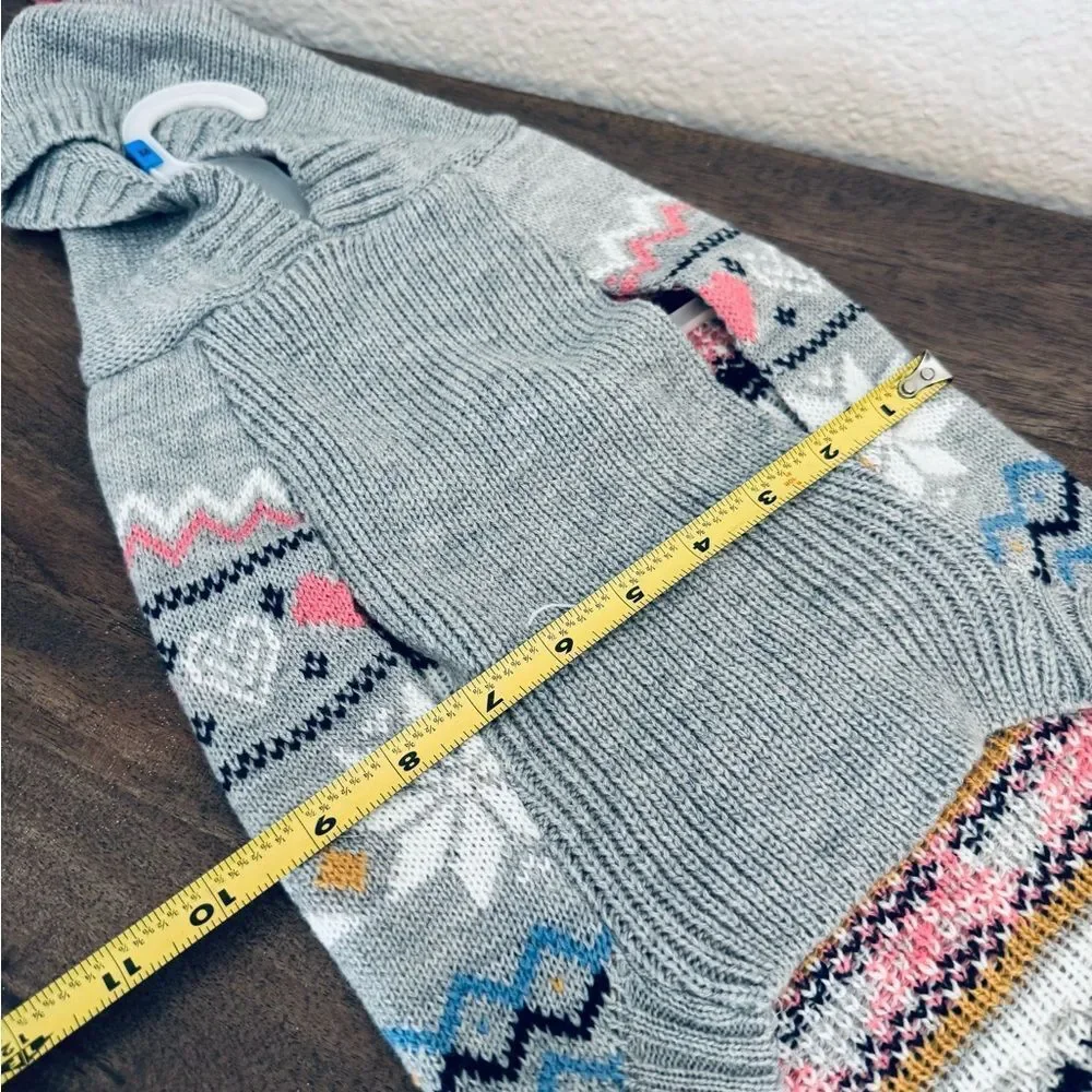 Nordic Fair Isle Snowflake Winter Dog Pet Sweater M